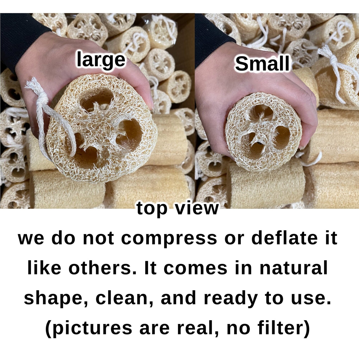 Organic Loofah Sponge 100% Biodegradable for Bath Or Kitchen Use + Free gift