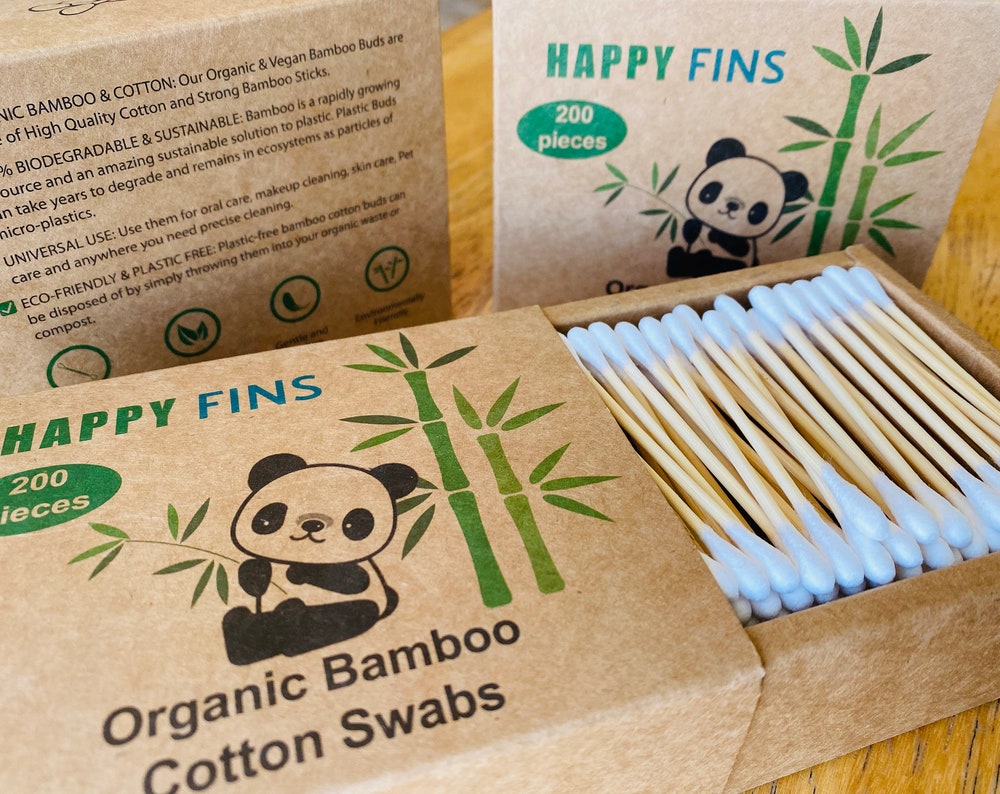 Zerowaste Eco Friendly Organic Panda Bamboo Cotton Swabs Plastic Free Packaging U.S Seller Cotton Buds